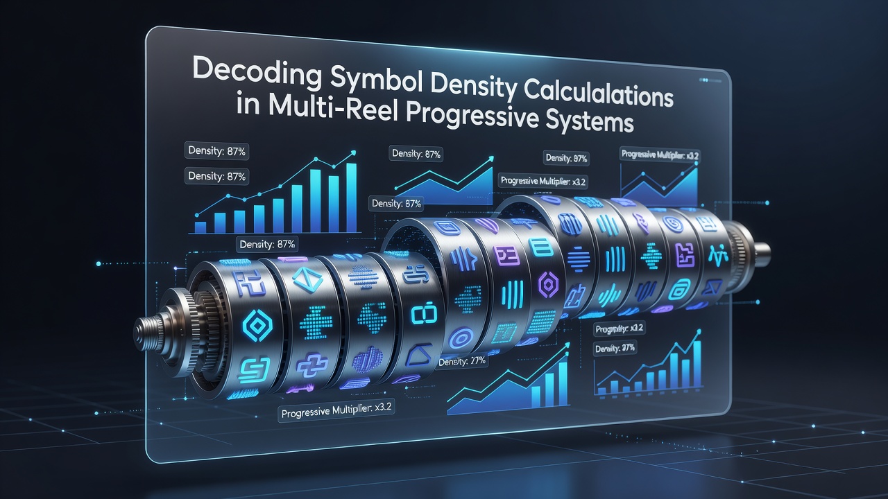 Diagram illustrating symbol distribution across multiple reels in a progressive slot machine