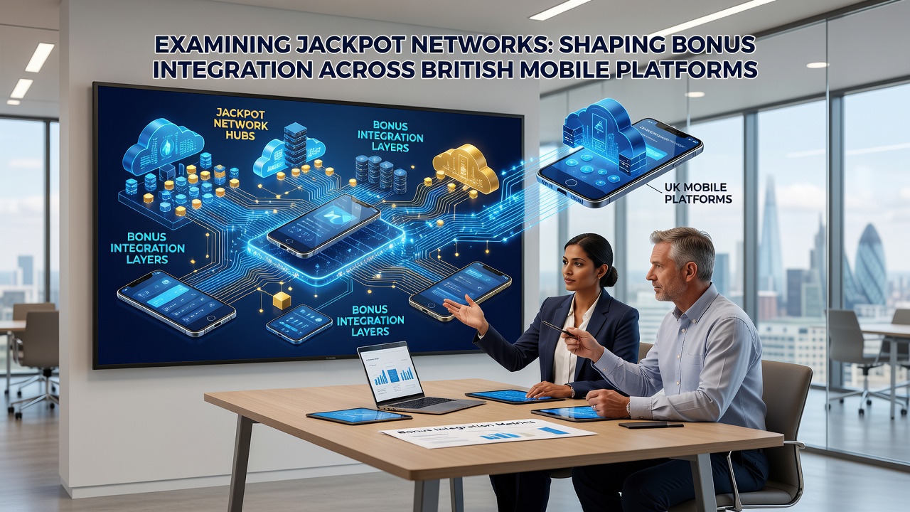 Mobile app interface displaying integrated bonuses from jackpot networks