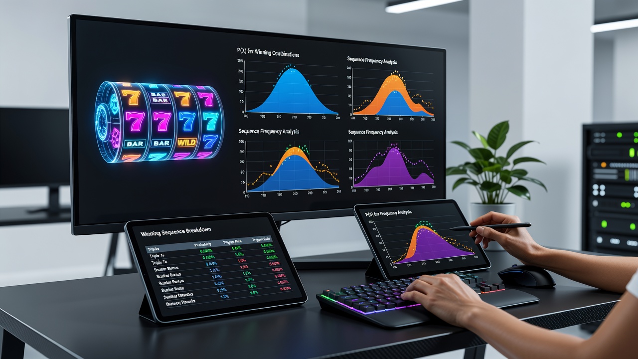 Statistical graphs illustrating probability distributions for reel outcomes