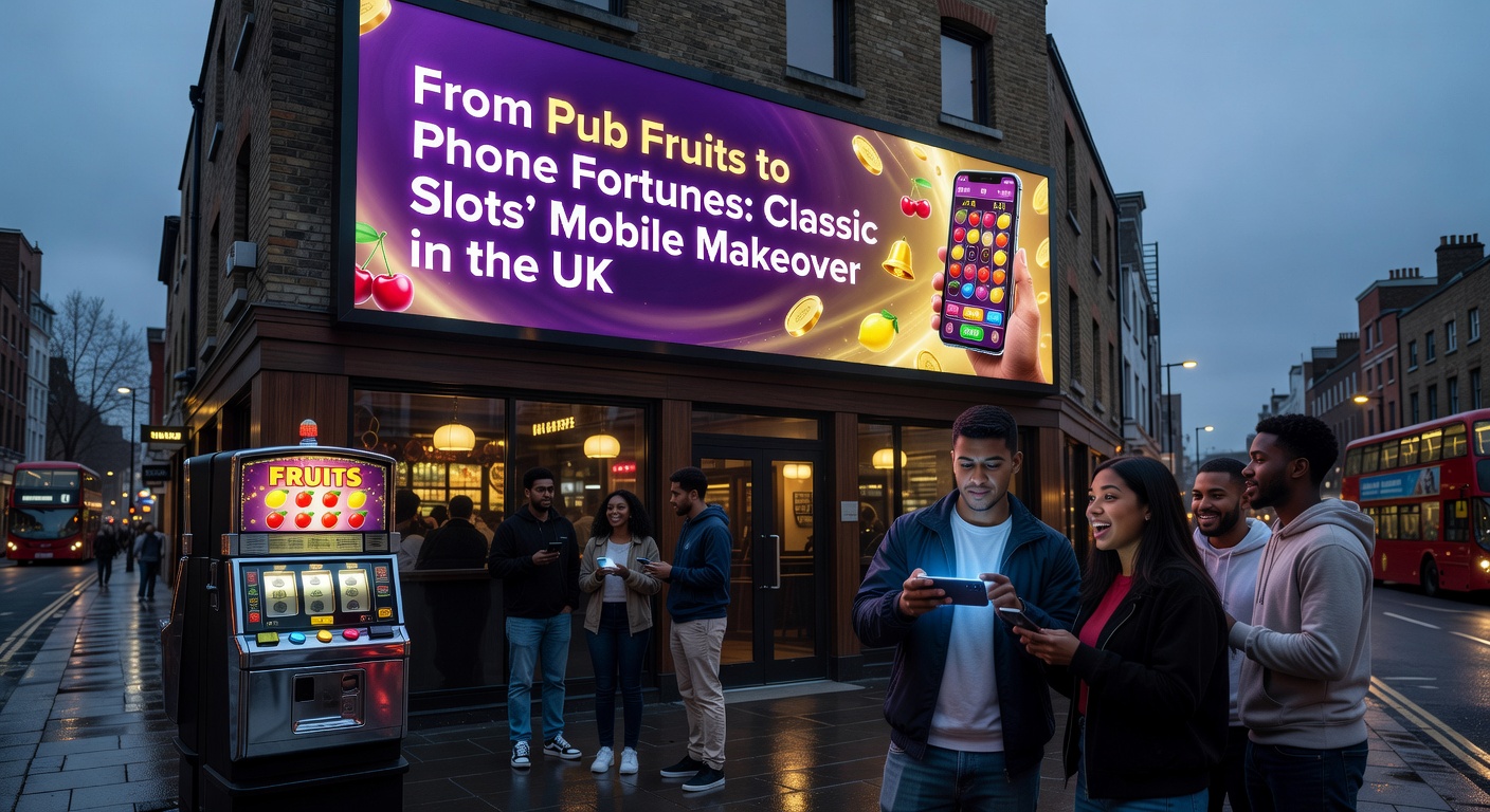 Smartphone screen displaying a vibrant mobile classic slot game with spinning fruit symbols, bonus nudges, and a jackpot meter climbing high