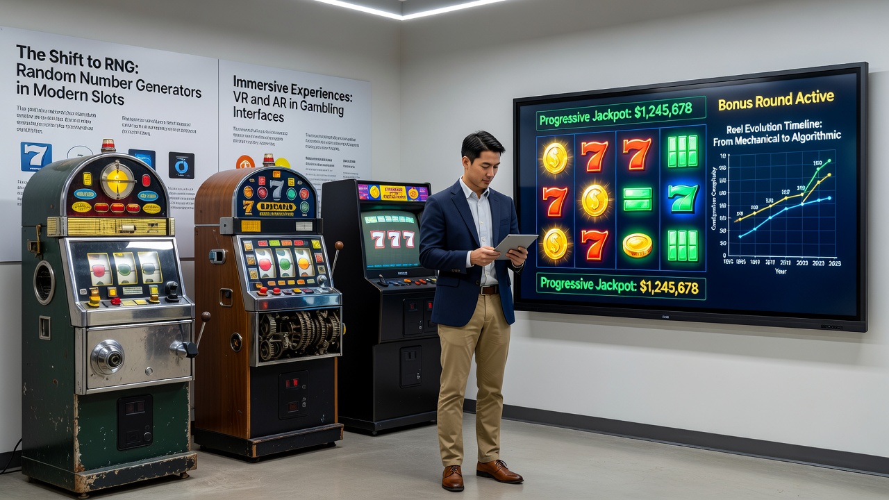 Modern digital slot interface showing variable reel heights and multiple winning combinations