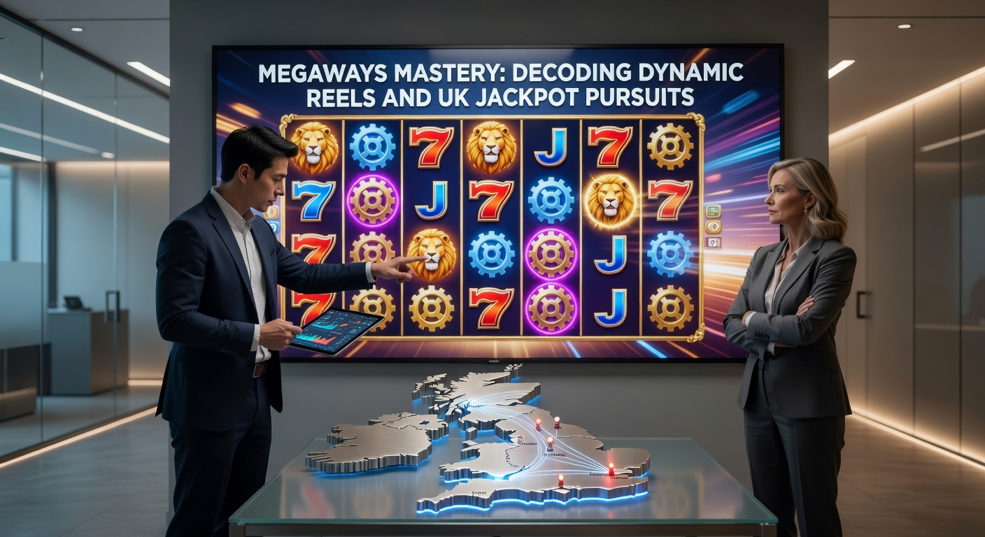 Explosive Megaways jackpot win screen showing cascading reels and progressive meters maxing out in a UK-themed slot