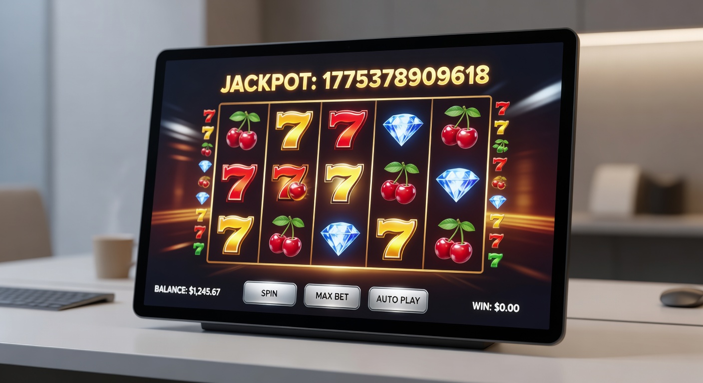 Advanced online slot interface on a mobile device showing bonus features, paytable, and immersive 3D graphics