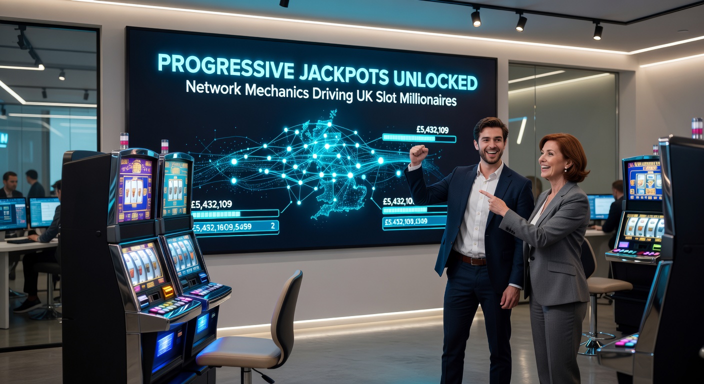 Vibrant slot machine display showing a massive progressive jackpot counter ticking upwards amid casino lights and cheering crowds