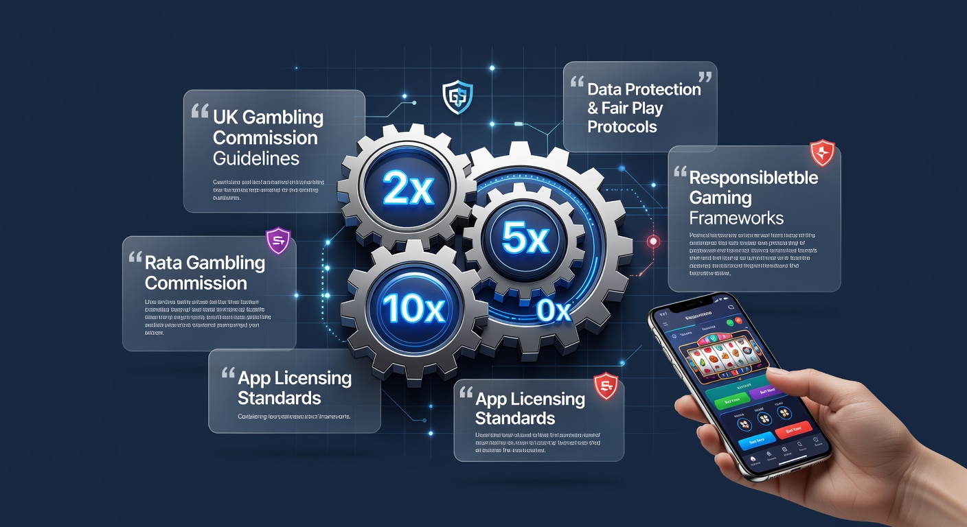 Regulatory document overlay on casino app interface showing multiplier settings