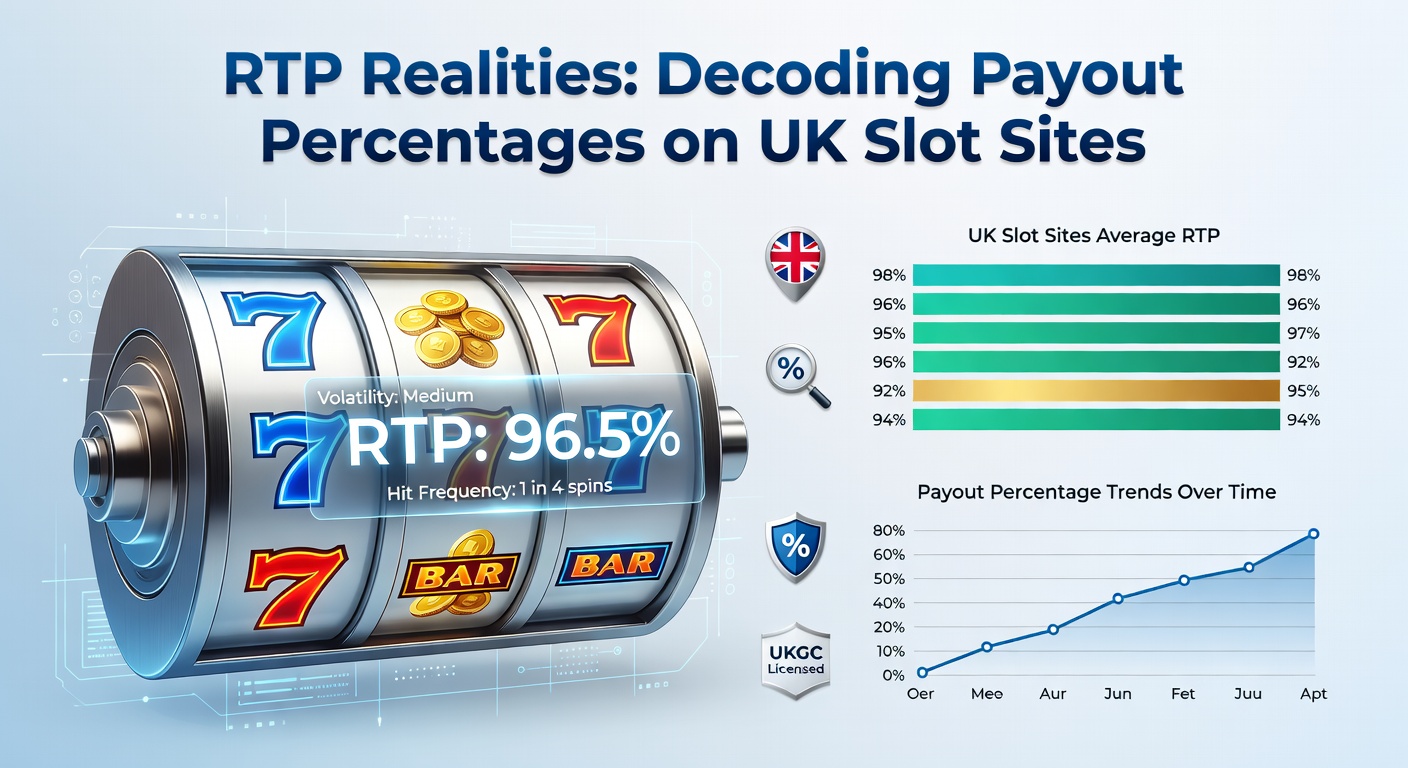 Digital display showing slot machine payout percentages with graphs illustrating RTP fluctuations over time